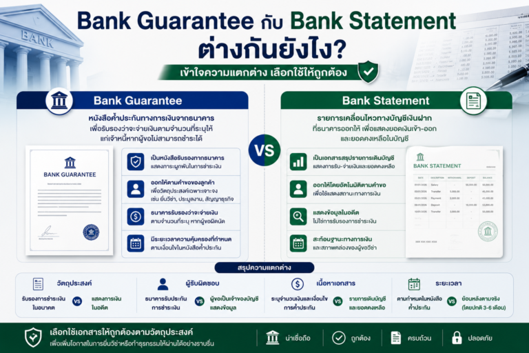 Bank Guarantee กับ Bank Statement ต่างกันยังไง? Bank Guarantee กับ Bank Statement ต่างกันยังไง?