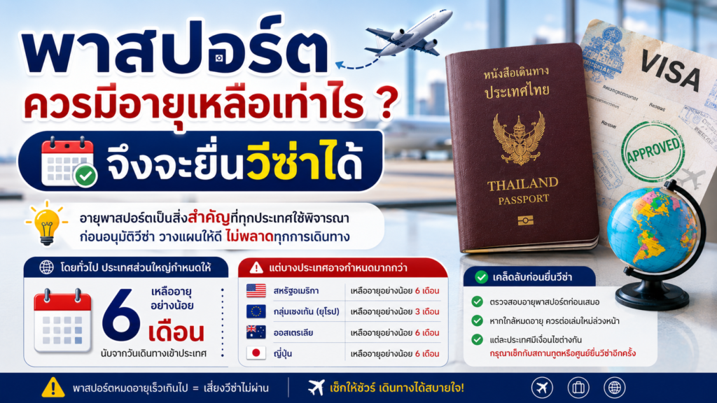 พาสปอร์ตควรมีอายุเหลือเท่าไร ? จึงจะยื่นวีซ่าได้