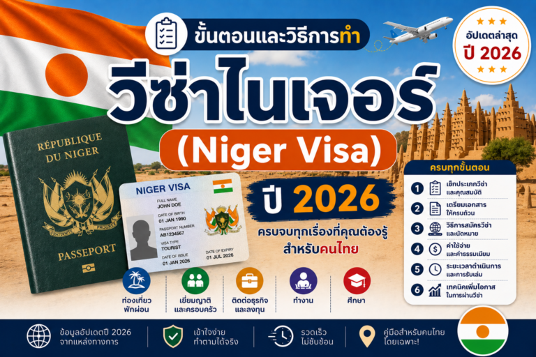 ขั้นตอนและวิธีการทำวีซ่าไนเจอร์ (Niger Visa) ปี 2026 ขั้นตอนและวิธีการทำวีซ่าไนเจอร์ (Niger Visa) ปี 2026