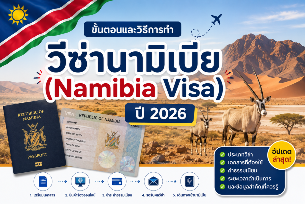 ขั้นตอนและวิธีการทำวีซ่านามิเบีย (Namibia Visa) ปี 2026
