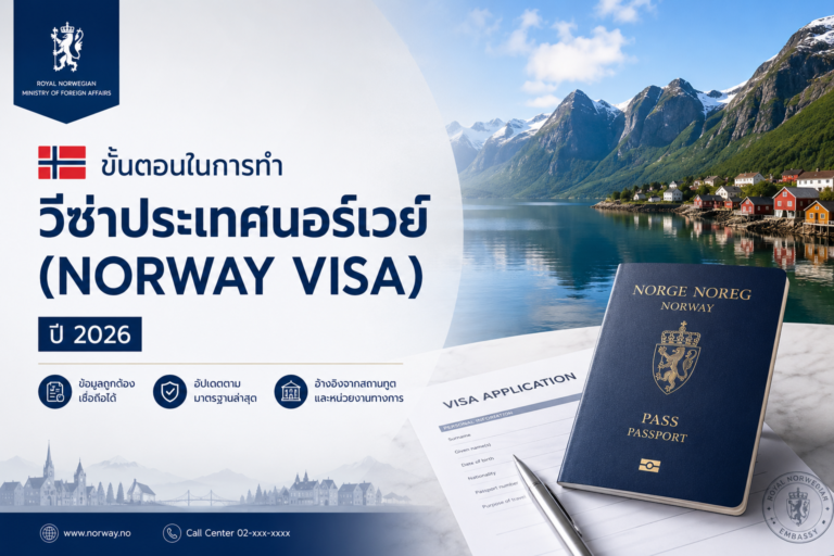 ขั้นตอนในการทำวีซ่าประเทศนอร์เวย์ (Norway Visa) ปี 2026