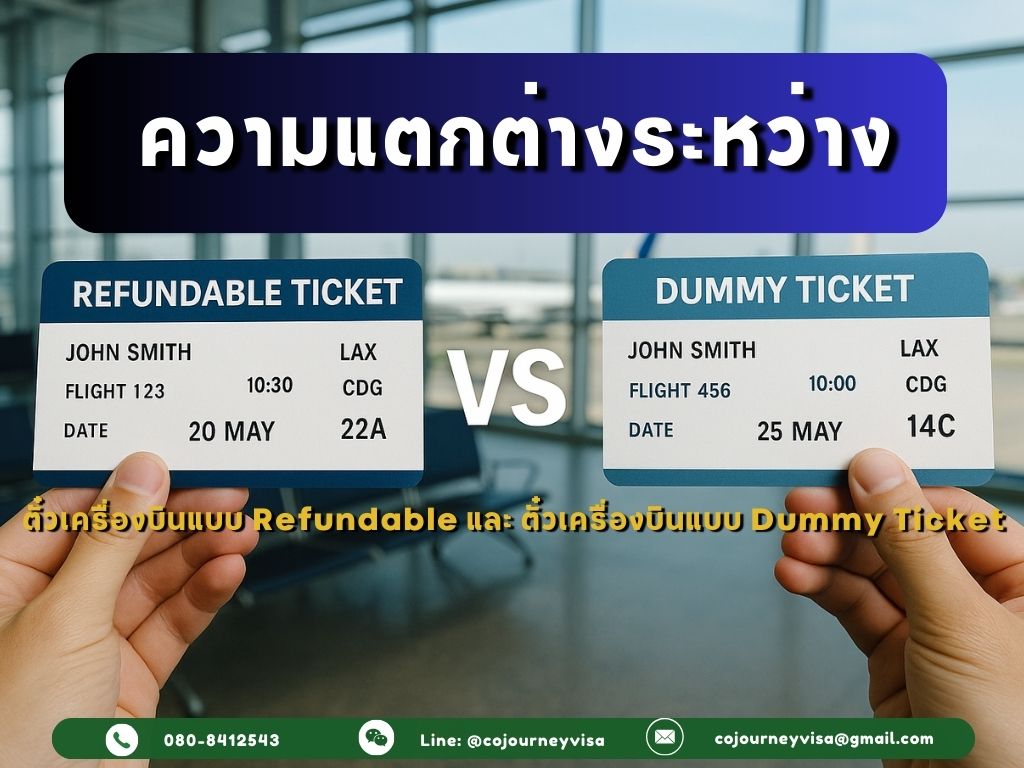 การจองตั๋วเครื่องบินแบบ Refundable vs Dummy Ticket ต่างกันยังไง