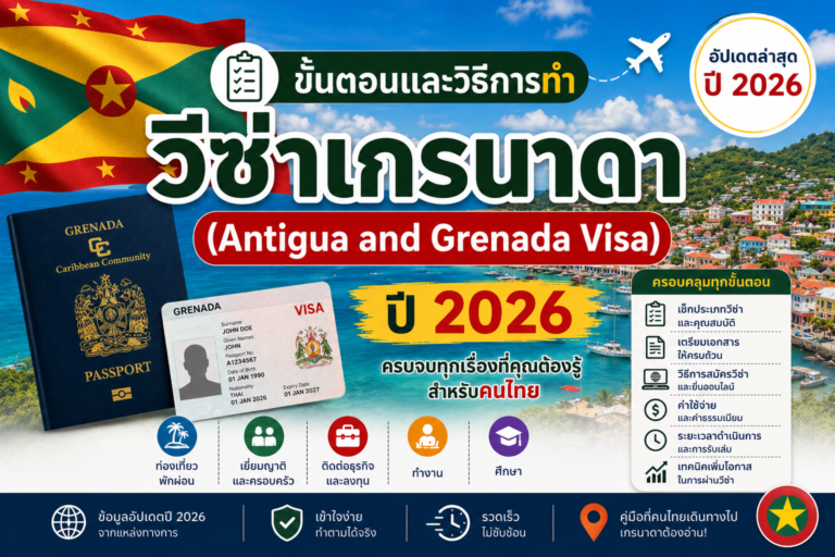 ขั้นตอนและวิธีการทำวีซ่าเกรนาดา(Antigua and Grenada Visa ) ปี 2026