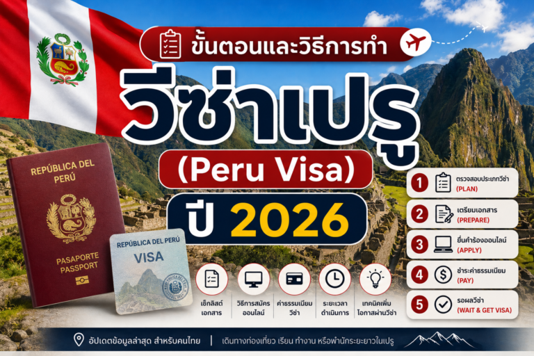 ขั้นตอนและวิธีการทำวีซ่าเปรู  (Peru Visa ) ปี 2026