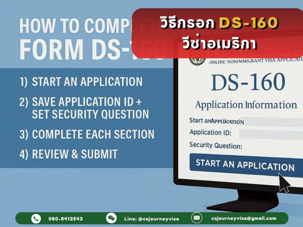 วิธีกรอก DS-160 วีซ่าอเมริกา แบบ Step by Step
