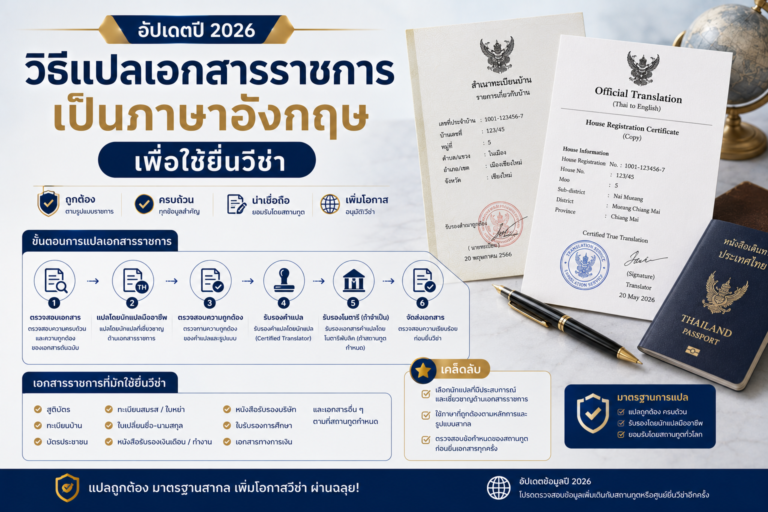 วิธีแปลเอกสารราชการ เป็นภาษาอังกฤษ เพื่อใช้ยื่นวีซ่า