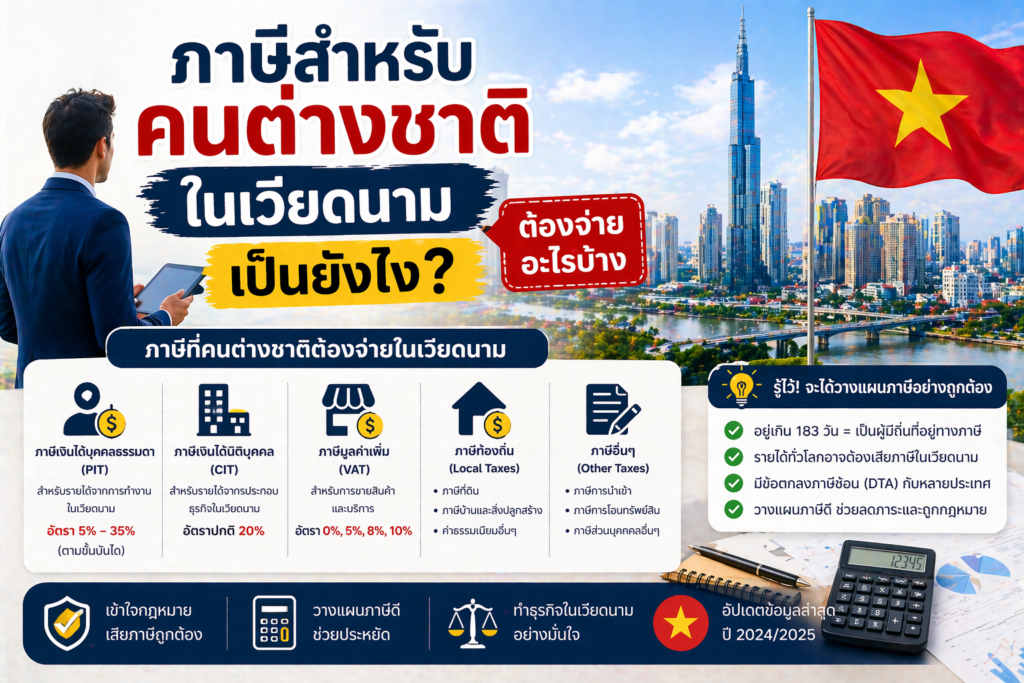 ภาษีสำหรับคนต่างชาติในเวียดนามเป็นยังไง? ต้องจ่ายอะไรบ้าง