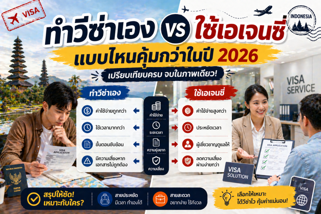 ทำวีซ่าเอง vs ใช้เอเจนซี่ แบบไหนคุ้มกว่าในปี 2026