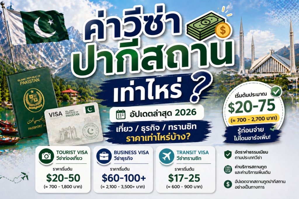ค่าวีซ่าปากีสถานเท่าไหร่? ครบทุกประเภท อัปเดตล่าสุด