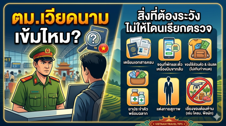 ตม.เวียดนามเข้มไหม? สิ่งที่ต้องระวังไม่ให้โดนเรียกตรวจ ตม.เวียดนามเข้มไหม? สิ่งที่ต้องระวังไม่ให้โดนเรียกตรวจ