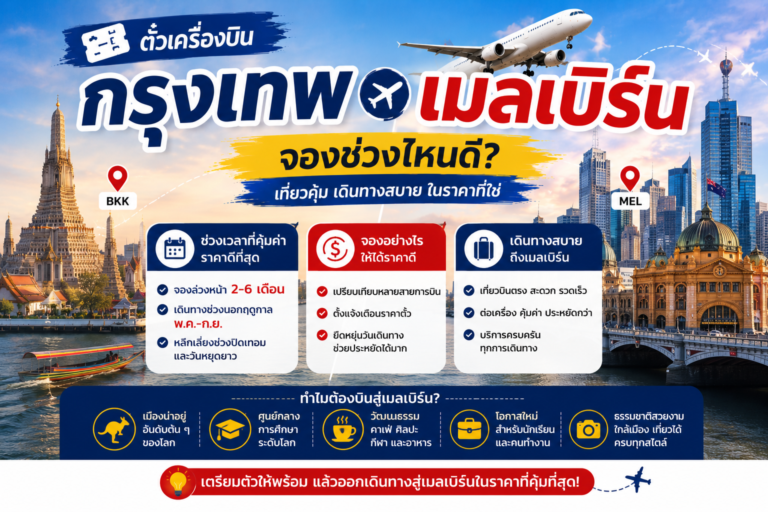 ตั๋วเครื่องบินกรุงเทพ เมลเบิร์น จองช่วงไหนดี