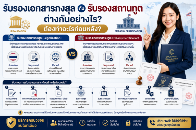 รับรองเอกสารกงสุลกับรับรองสถานทูตต่างกันอย่างไร ต้องทำอะไรก่อนหลัง
