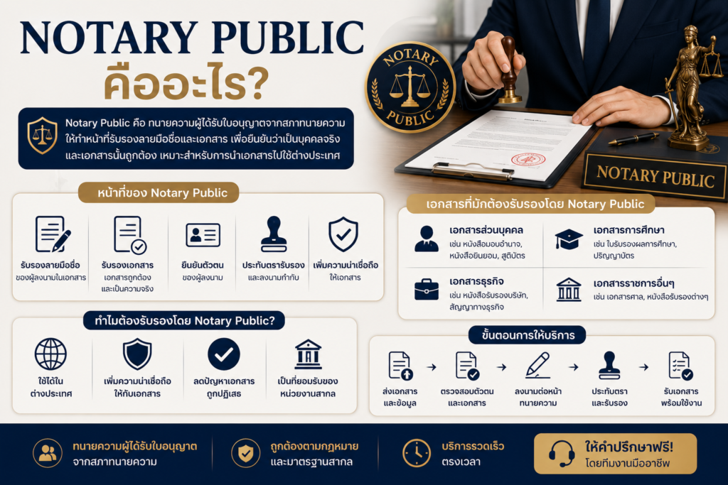 Notary Public คืออะไร เอกสารแบบไหนต้องรับรองก่อนใช้ต่างประเทศ
