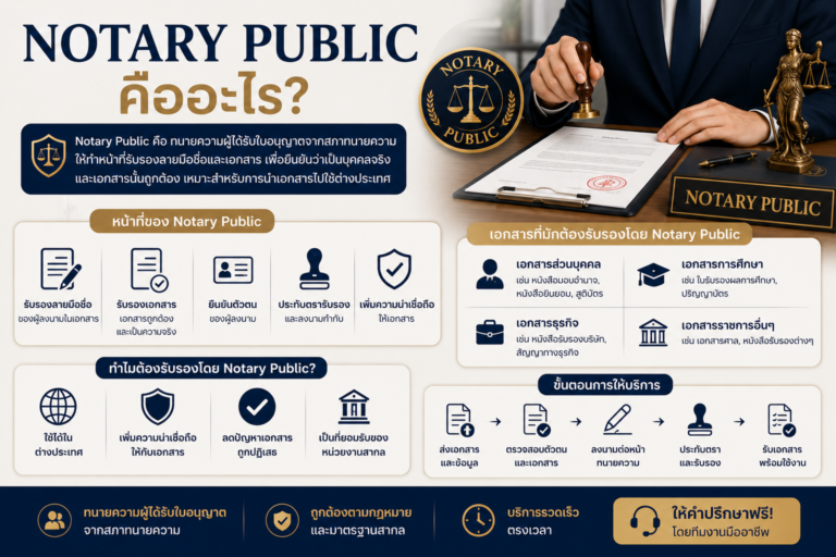 Notary Public คืออะไร เอกสารแบบไหนต้องรับรองก่อนใช้ต่างประเทศ