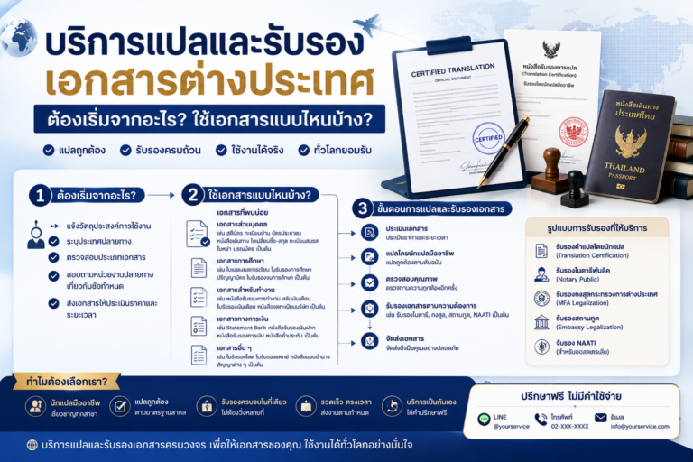 บริการแปลและรับรองเอกสารต่างประเทศ ต้องเริ่มจากอะไร ใช้เอกสารแบบไหนบ้าง