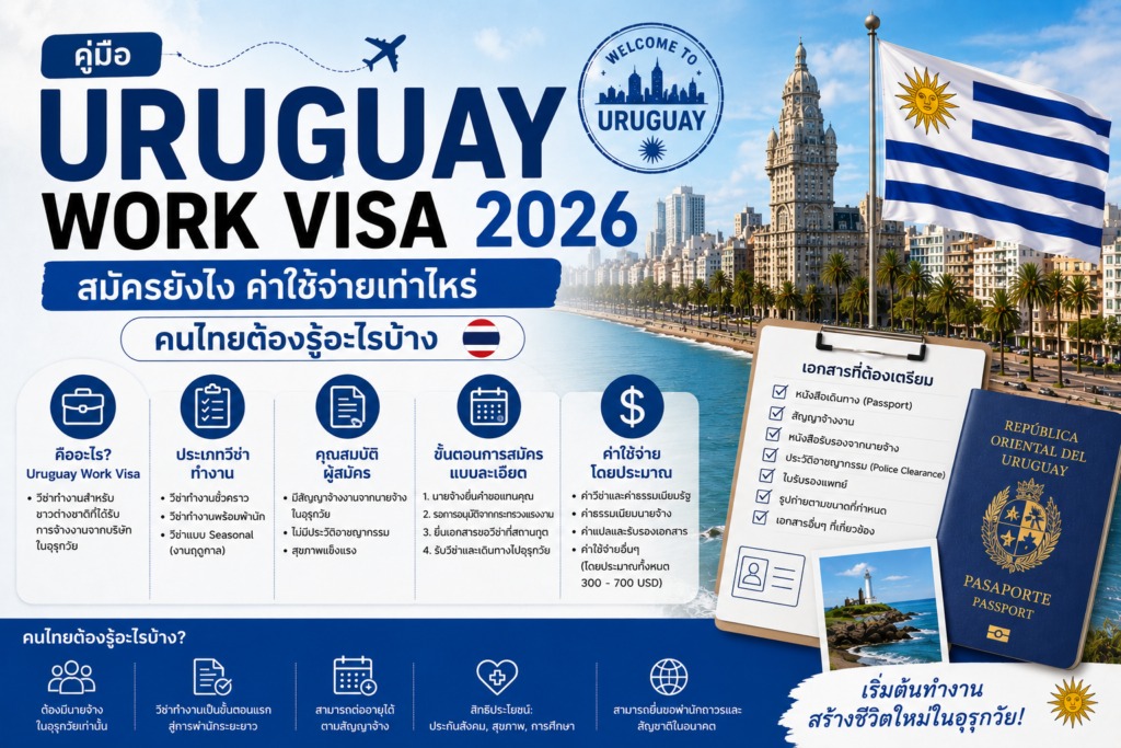 คู่มือ Uruguay Work Visa 2026: สมัครยังไง ค่าใช้จ่ายเท่าไหร่ คนไทยต้องรู้อะไรบ้าง