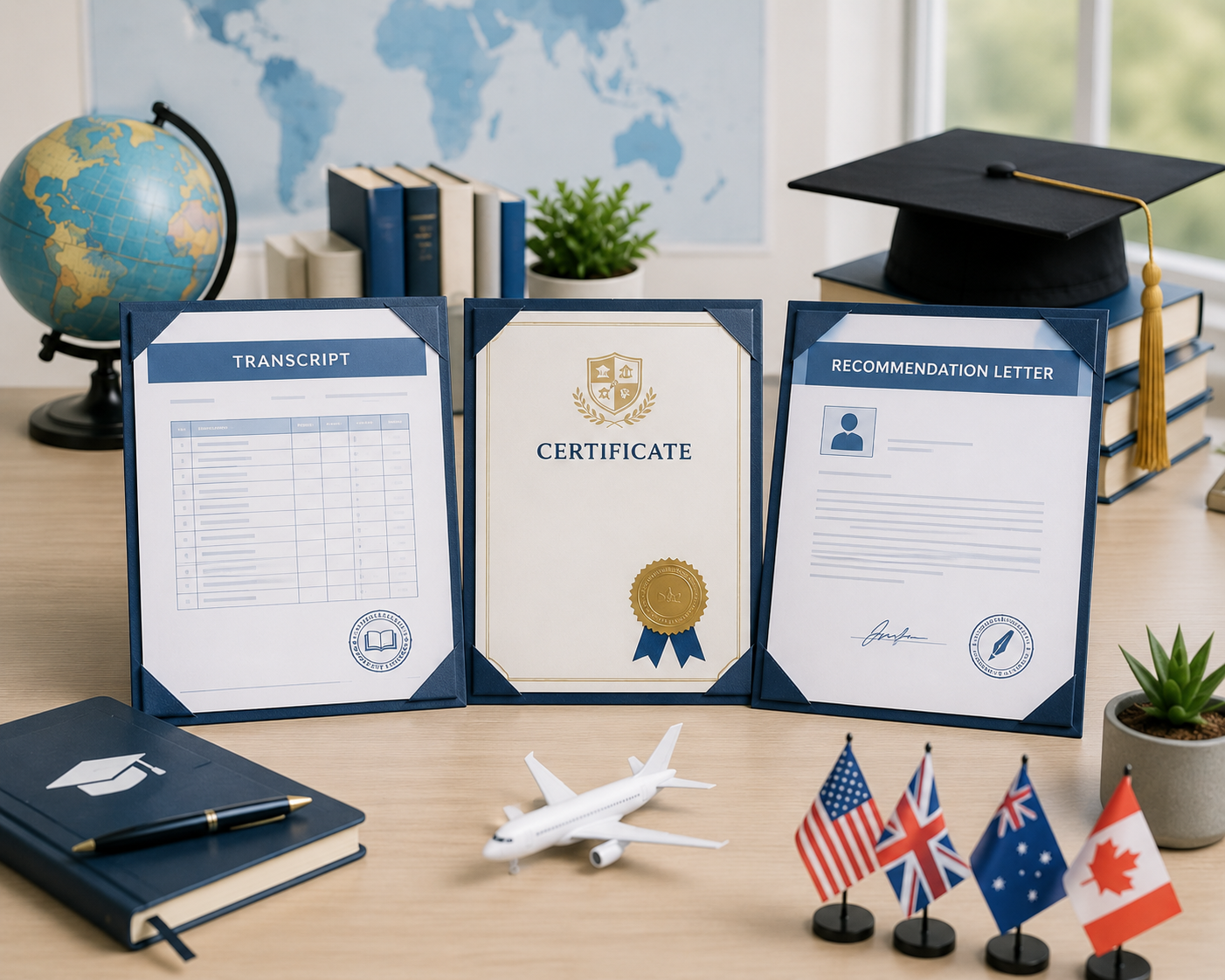 รับแปลเอกสารสำหรับเรียนต่อต่างประเทศ Transcript Certificate Recommendation Letter