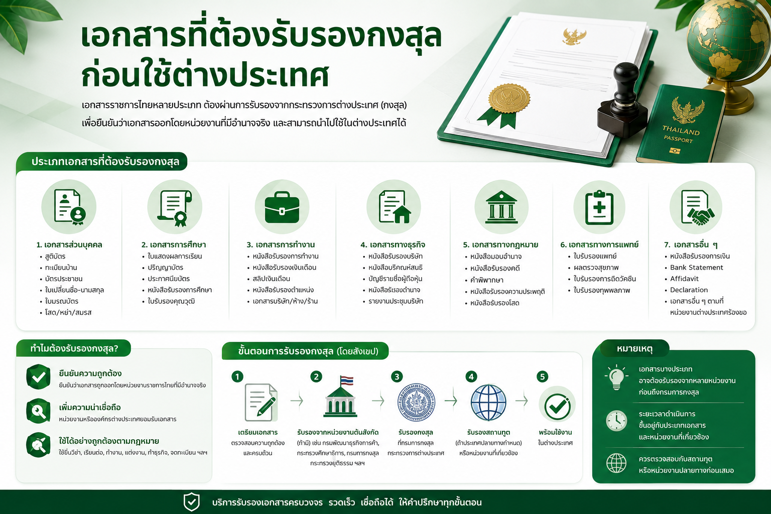 เอกสารที่ต้องรับรองกงสุลก่อนใช้ต่างประเทศ มีอะไรบ้าง