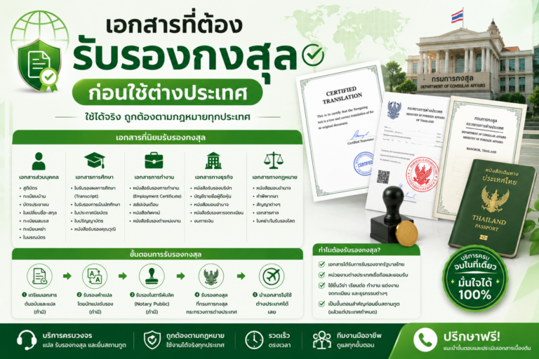 เอกสารที่ต้องรับรองกงสุลก่อนใช้ต่างประเทศ มีอะไรบ้าง