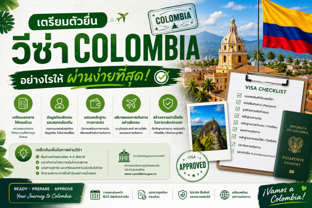 เตรียมตัวยื่นวีซ่า Colombia อย่างไรให้ผ่านง่ายที่สุด
