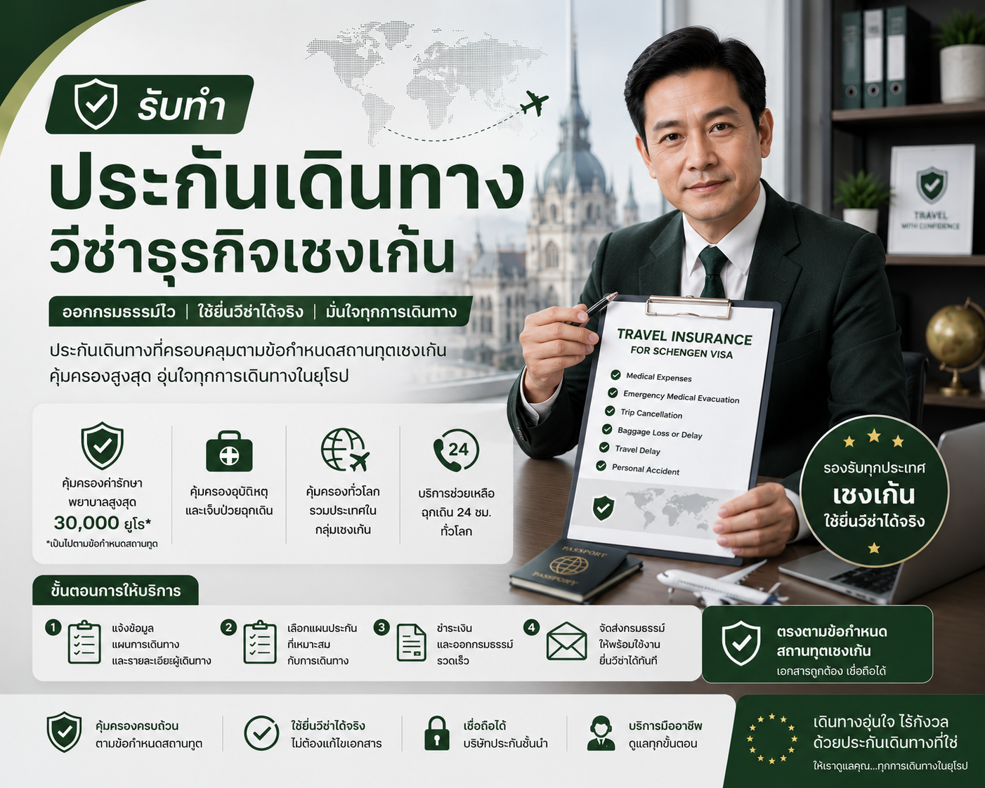 รับทำประกันเดินทางวีซ่าธุรกิจเชงเก้น