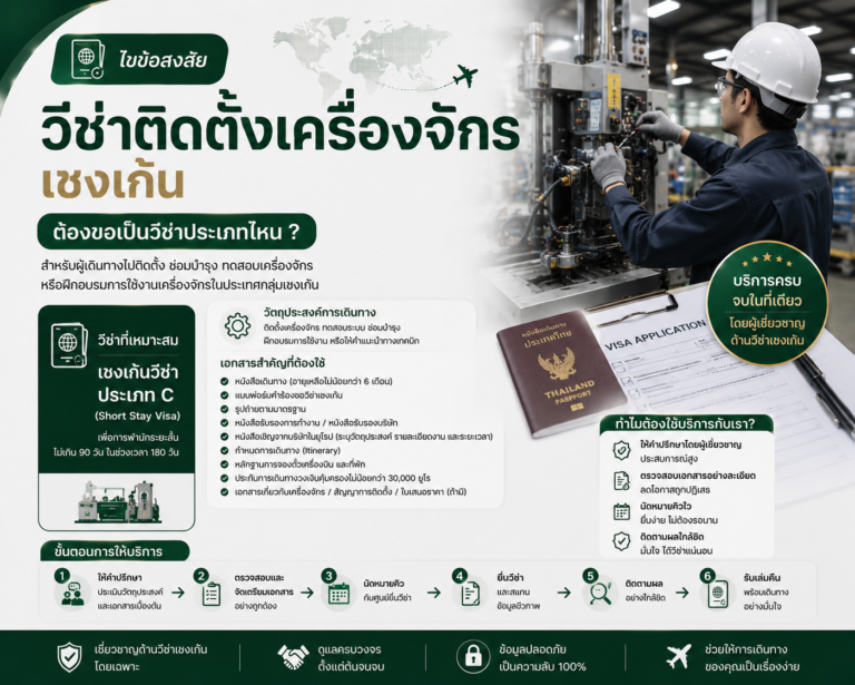 วีซ่าติดตั้งเครื่องจักรเชงเก้น ต้องขอเป็นวีซ่าประเภทไหน