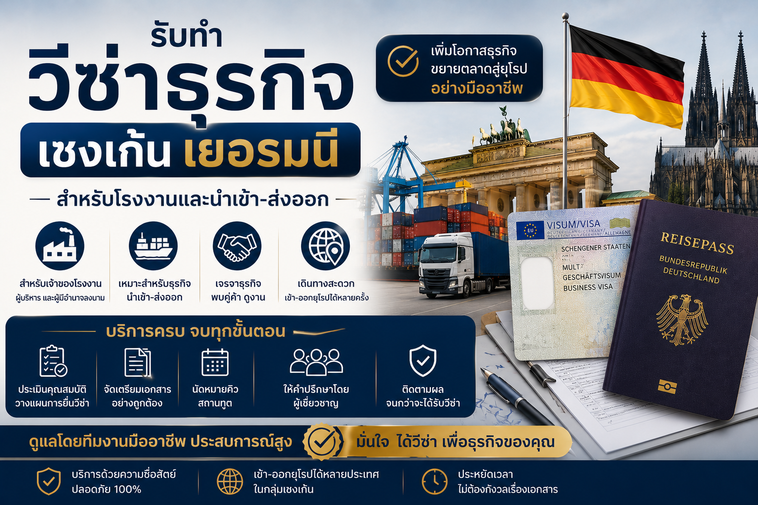 รับทำวีซ่าธุรกิจเชงเก้นเยอรมนีสำหรับโรงงานและนำเข้า-ส่งออก