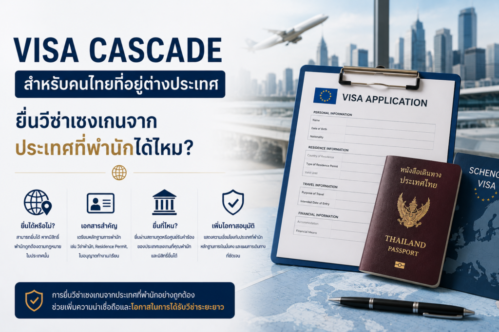 Visa Cascade สำหรับคนไทยที่อยู่ต่างประเทศ: ยื่นวีซ่าเชงเกนจากประเทศที่พำนักได้ไหม