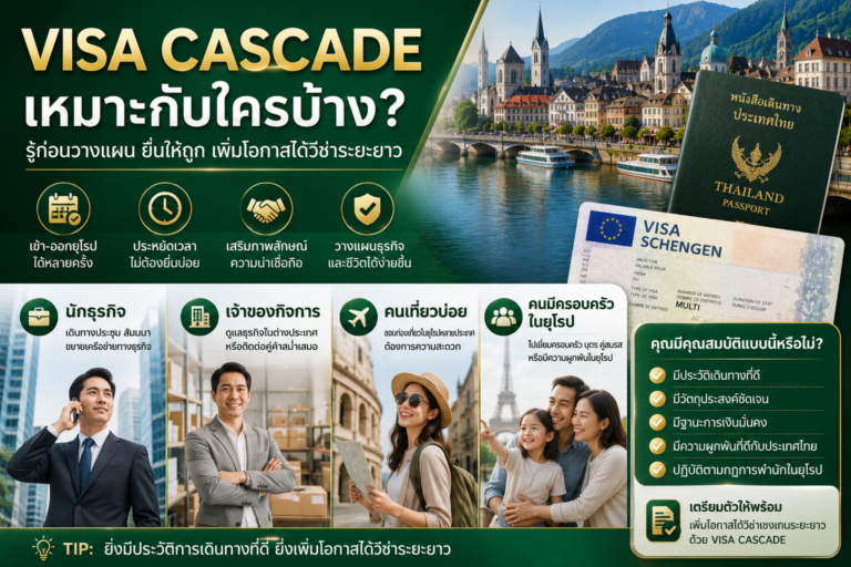 Visa Cascade เหมาะกับใครบ้าง: นักธุรกิจ เจ้าของกิจการ คนเที่ยวบ่อย หรือคนมีครอบครัวในยุโรป