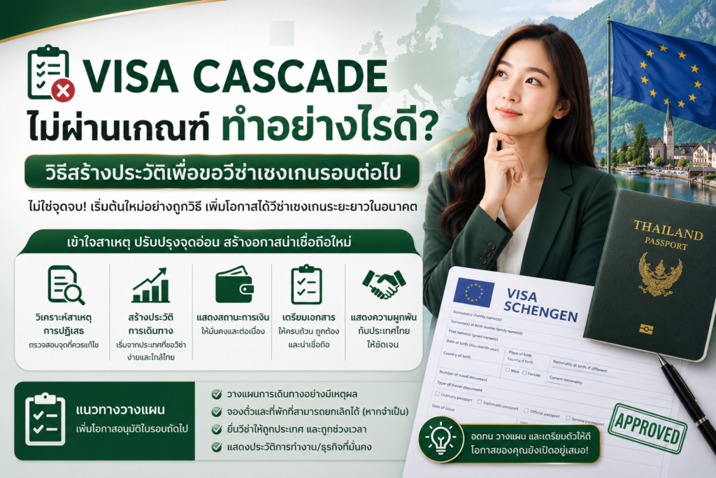 Visa Cascade ไม่ผ่านเกณฑ์ ทำอย่างไรดี? วิธีสร้างประวัติเพื่อขอวีซ่าเชงเกนรอบต่อไป