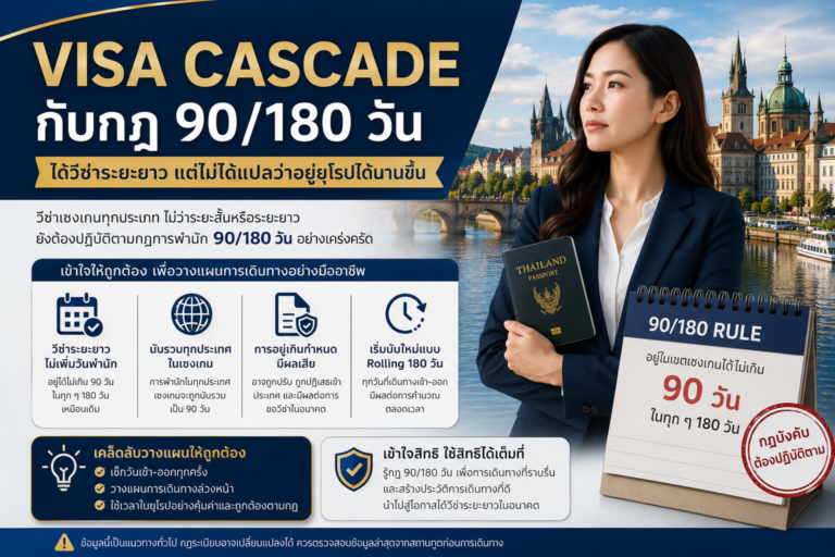 Visa Cascade กับกฎ 90/180 วัน: ได้วีซ่าระยะยาว แต่ไม่ได้แปลว่าอยู่ยุโรปได้นานขึ้น