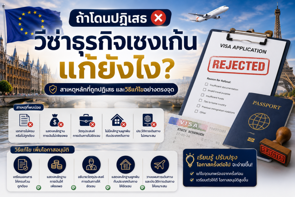 ถ้าโดนปฏิเสธวีซ่าธุรกิจเชงเก้น แก้ยังไง?