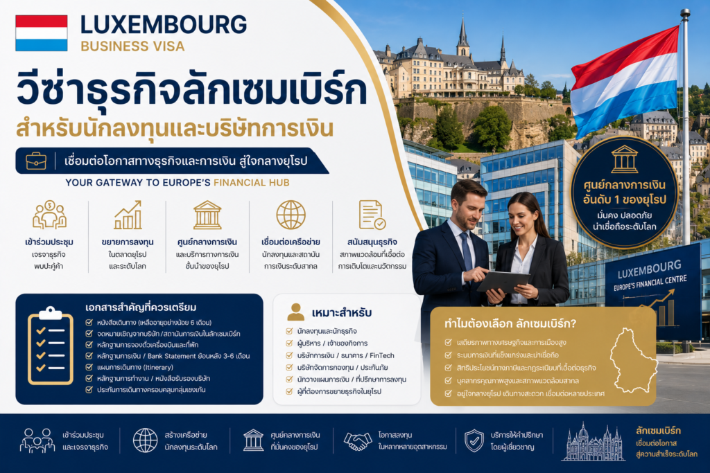 วีซ่าธุรกิจลักเซมเบิร์ก สำหรับนักลงทุนและบริษัทการเงิน