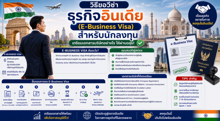 วิธีขอวีซ่าธุรกิจอินเดีย (E-Business Visa) สำหรับนักลงทุน และขั้นตอนการเตรียมเอกสารบริษัท
