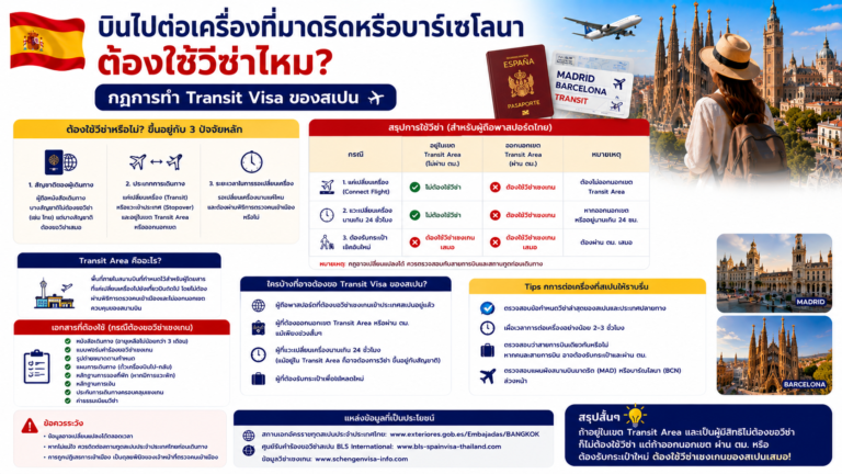 บินไปต่อเครื่องที่มาดริดหรือบาร์เซโลนาต้องใช้วีซ่าไหม กฎการทำ Transit Visa ของสเปน