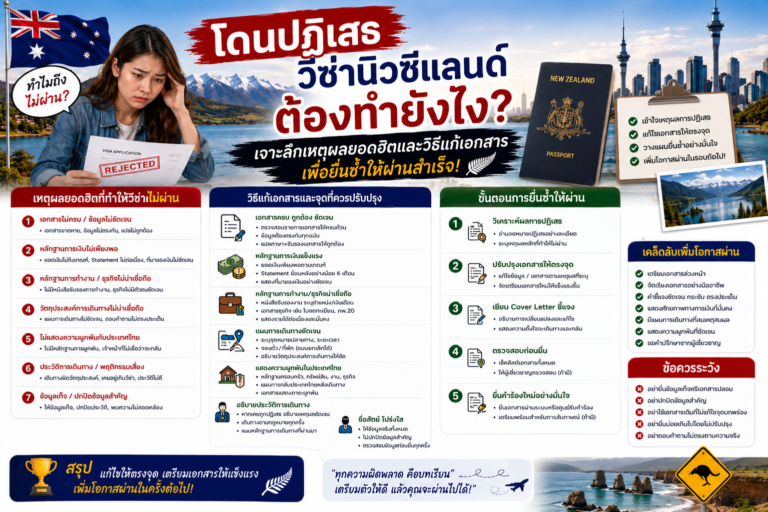 โดนปฏิเสธวีซ่านิวซีแลนด์ต้องทำยังไง? เจาะลึกเหตุผลยอดฮิตและวิธีแก้เอกสารเพื่อยื่นซ้ำให้ผ่านสำเร็จ