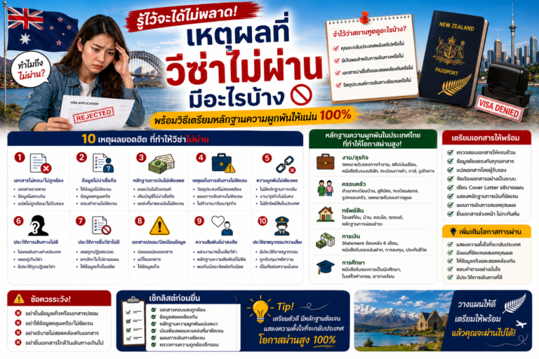 รู้ไว้จะได้ไม่พลาด: เหตุผลที่วีซ่าไม่ผ่านมีอะไรบ้าง พร้อมวิธีเตรียมหลักฐานความผูกพันให้แน่น 100%