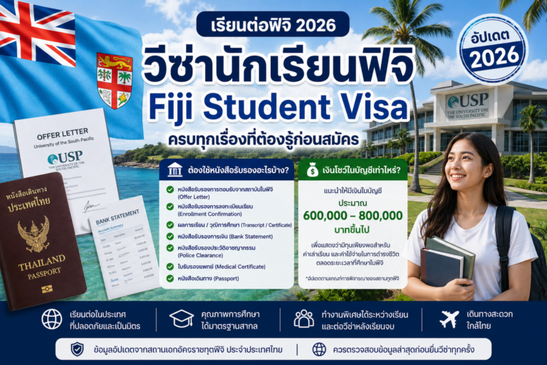 เรียนต่อฟิจิ วีซ่านักเรียน Fiji Student Visa ต้องใช้หนังสือรับรองและเงินโชว์ในบัญชีเท่าไหร่