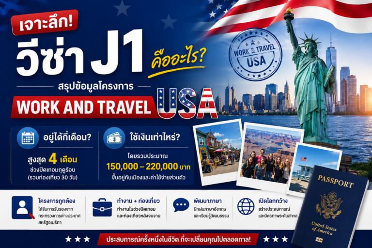 เจาะลึก วีซ่า J1 คืออะไร? สรุปข้อมูลโครงการ Work and Travel อเมริกา อยู่ได้กี่เดือน ใช้เงินเท่าไหร่?