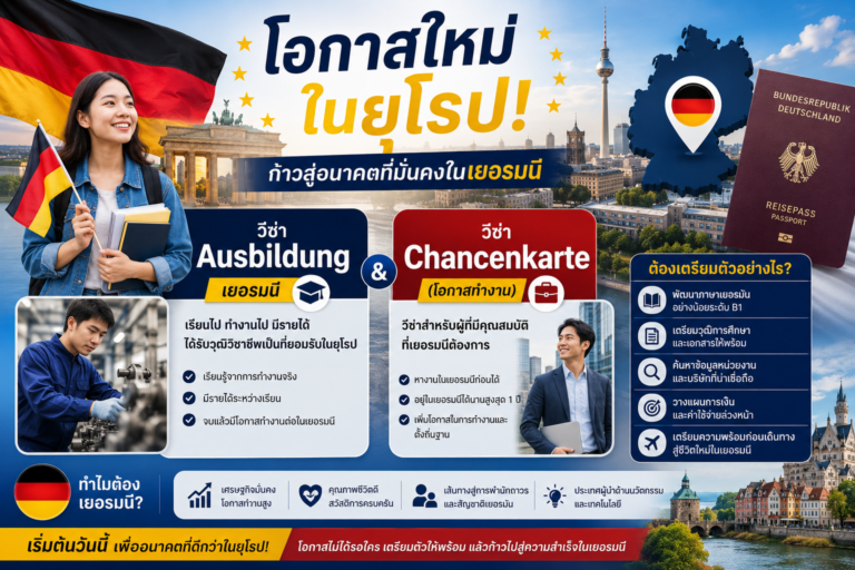 โอกาสใหม่ในยุโรป! วีซ่า Ausbildung เยอรมัน และ วีซ่าโอกาสทำงาน (Chancenkarte) คืออะไร? ต้องเตรียมตัวอย่างไร