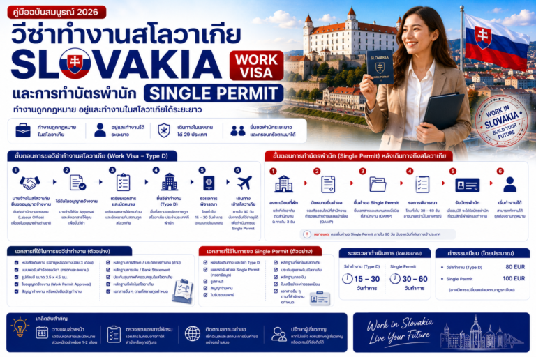 วีซ่าทำงานสโลวาเกีย Slovakia Work Visa และการทำบัตรพำนัก Single Permit มีขั้นตอนอย่างไร วีซ่าทำงานสโลวาเกีย Slovakia Work Visa และการทำบัตรพำนัก Single Permit มีขั้นตอนอย่างไร