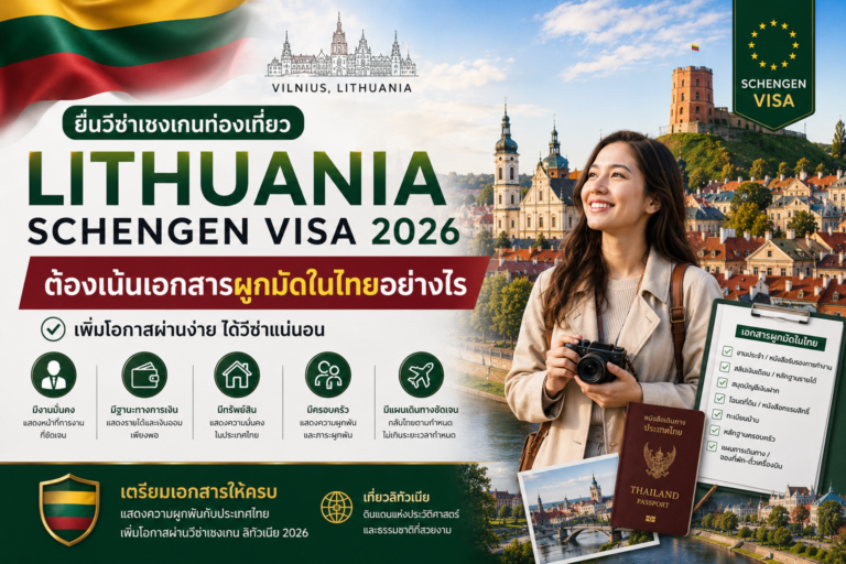 ยื่นวีซ่าเชงเกนท่องเที่ยวลิทัวเนีย Lithuania 2026 ต้องเน้นเอกสารผูกมัดในไทยอย่างไร