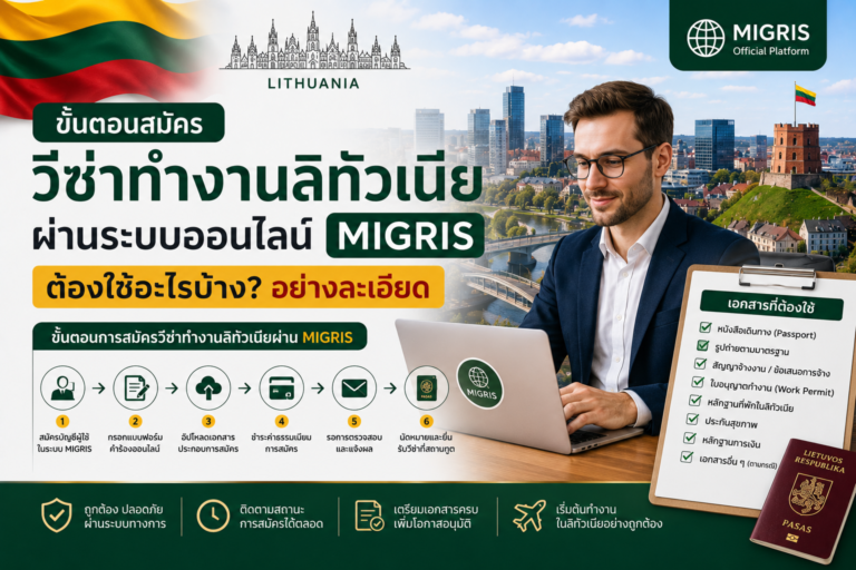 ขั้นตอนสมัครวีซ่าทำงานลิทัวเนียผ่านระบบออนไลน์ MIGRIS ต้องใช้อะไรบ้าง