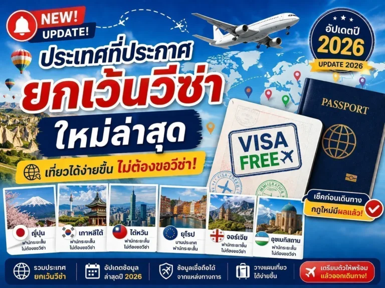 ประเทศที่ประกาศยกเว้นวีซ่าใหม่ล่าสุด 2026 ChatGPT-Image-May-3-2026-10_16_49-PM