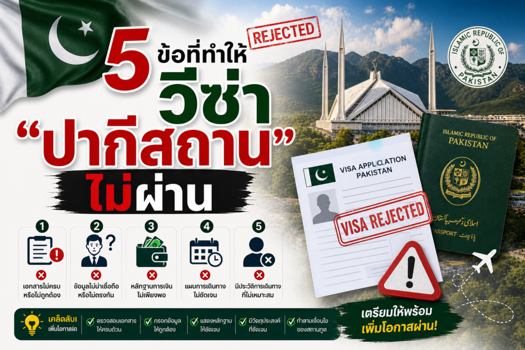 5 ข้อที่ทำให้วีซ่า “ปากีสถาน” ไม่ผ่าน
