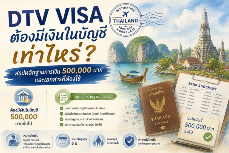 DTV Visa ต้องมีเงินในบัญชีเท่าไหร่? สรุปหลักฐานการเงิน 500,000 บาทและเอกสารที่ต้องใช้ ChatGPT-Image-May-5-2026-08_02_53-PM