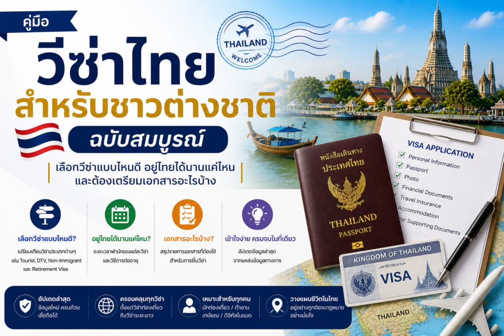 คู่มือวีซ่าไทยสำหรับชาวต่างชาติฉบับสมบูรณ์: เลือกวีซ่าแบบไหนดี อยู่ไทยได้นานแค่ไหน และต้องเตรียมเอกสารอะไรบ้าง
