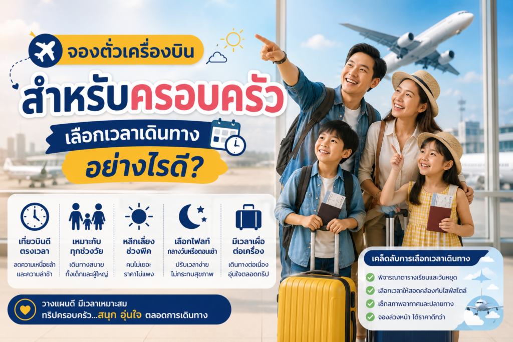 จองตั๋วเครื่องบินสำหรับครอบครัว เลือกเวลาเดินทางอย่างไรดี