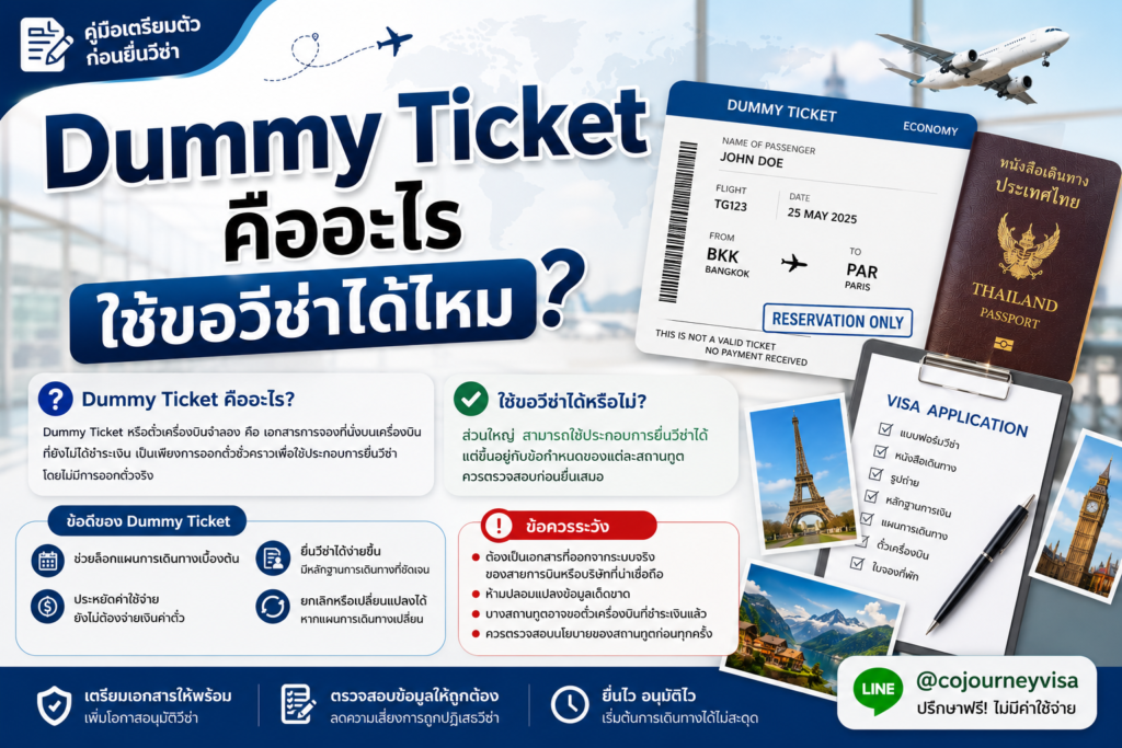 Dummy Ticket คืออะไร ใช้ขอวีซ่าได้ไหม