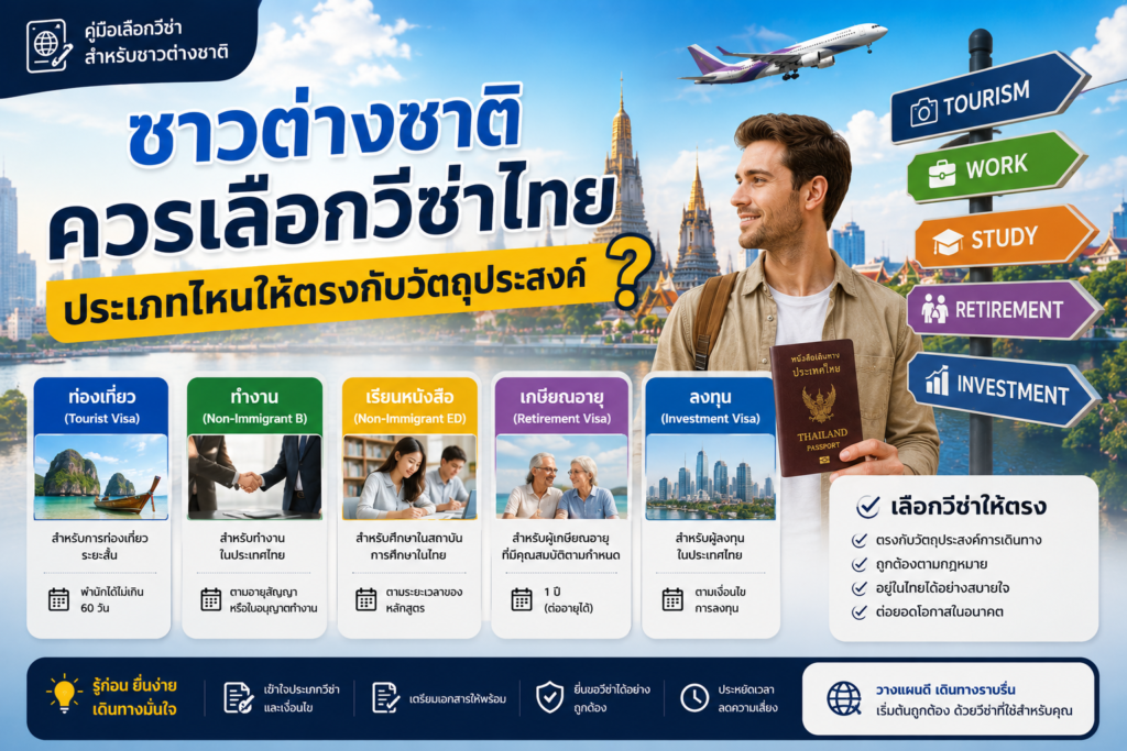 ชาวต่างชาติควรเลือกวีซ่าไทยประเภทไหนให้ตรงกับวัตถุประสงค์